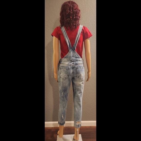 Distressed Denim Overalls - Picture 6 of 16